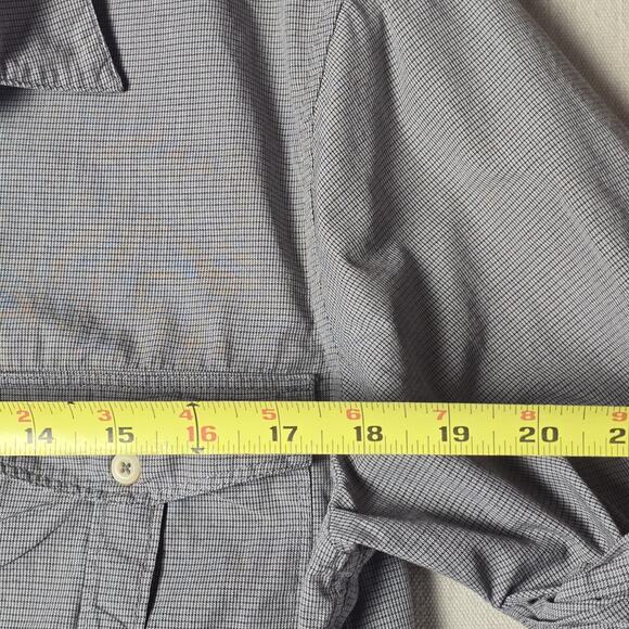 John Varvatos Converse Gray Checked S/S Cotton‎ Button Front Large - Picture 4 of 16